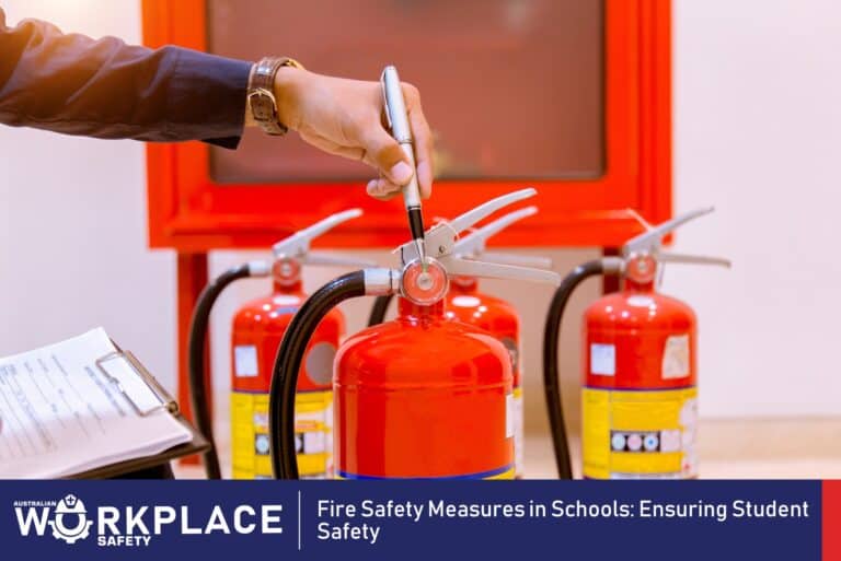 fire safety measures with red fire extinguishers
