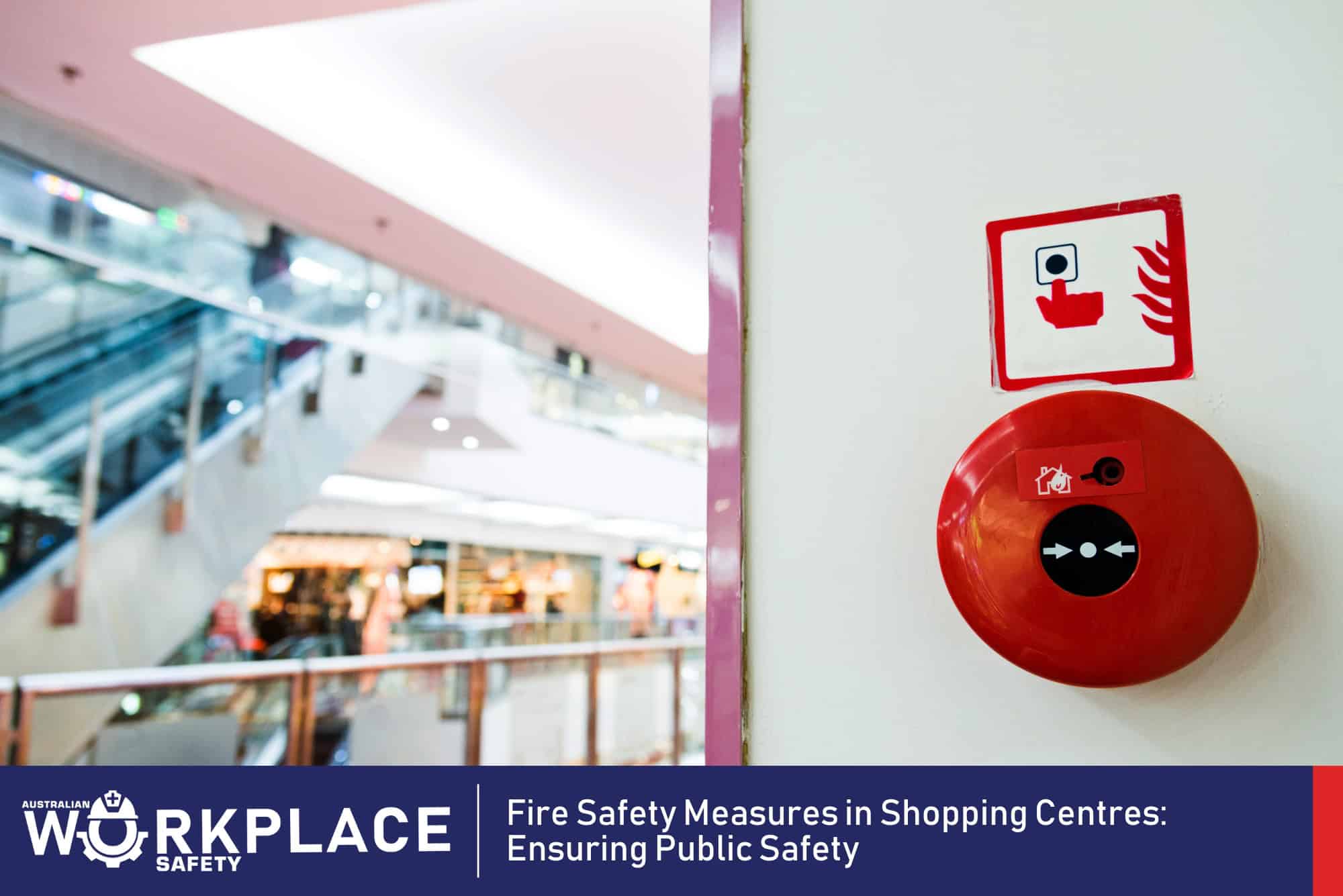 round fire alarm inside a shopping centre